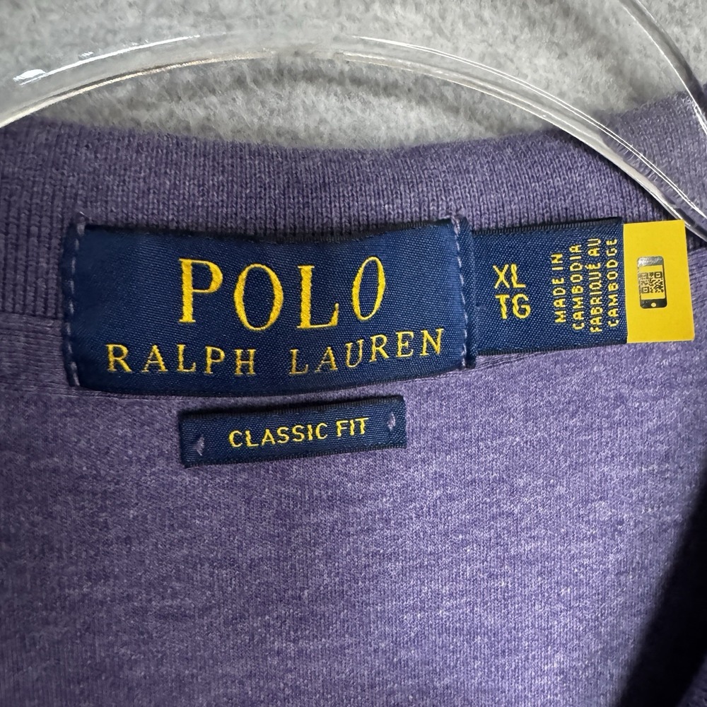 Polo Ralph Lauren Polo Shirt Mens XL Purple Heather Classic Fit Pony Soft Preppy - Picture 3 of 7